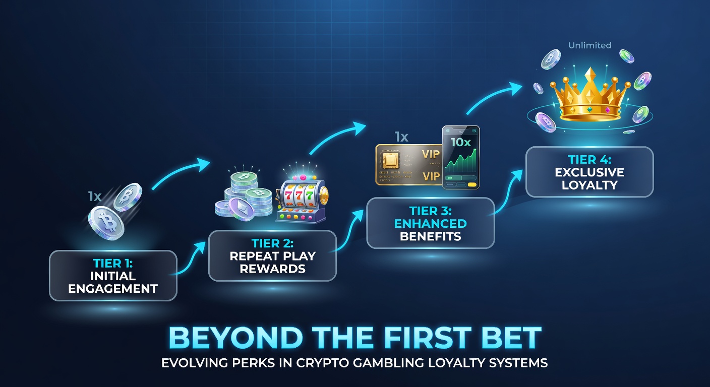 Darstellung eines VIP-Tiers mit NFT-Belohnungen, Staking-Optionen und realen Event-Zugängen in einem Krypto-Casino