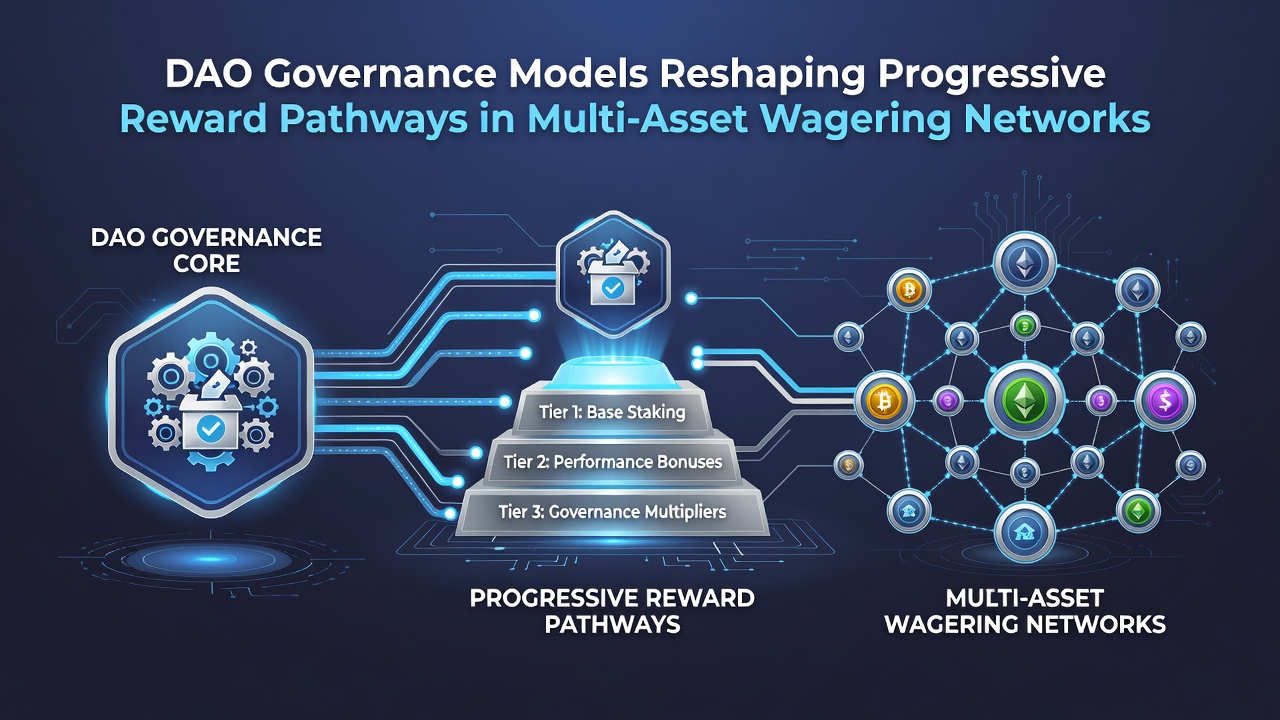 Visualisierung progressiver Belohnungspfade und Token-Governance in dezentralen Wettplattformen